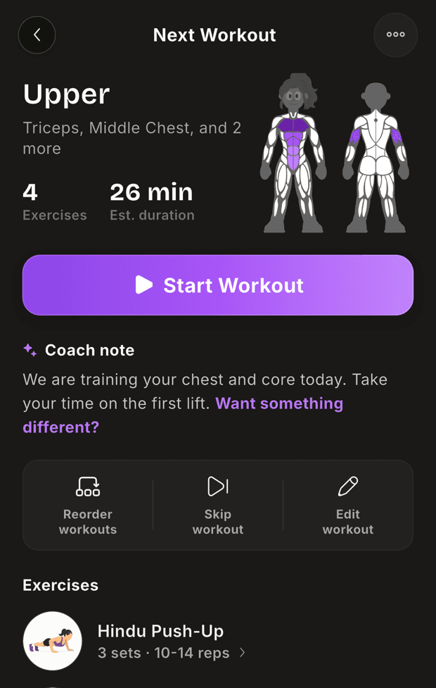 Screenshot of the Kovo app