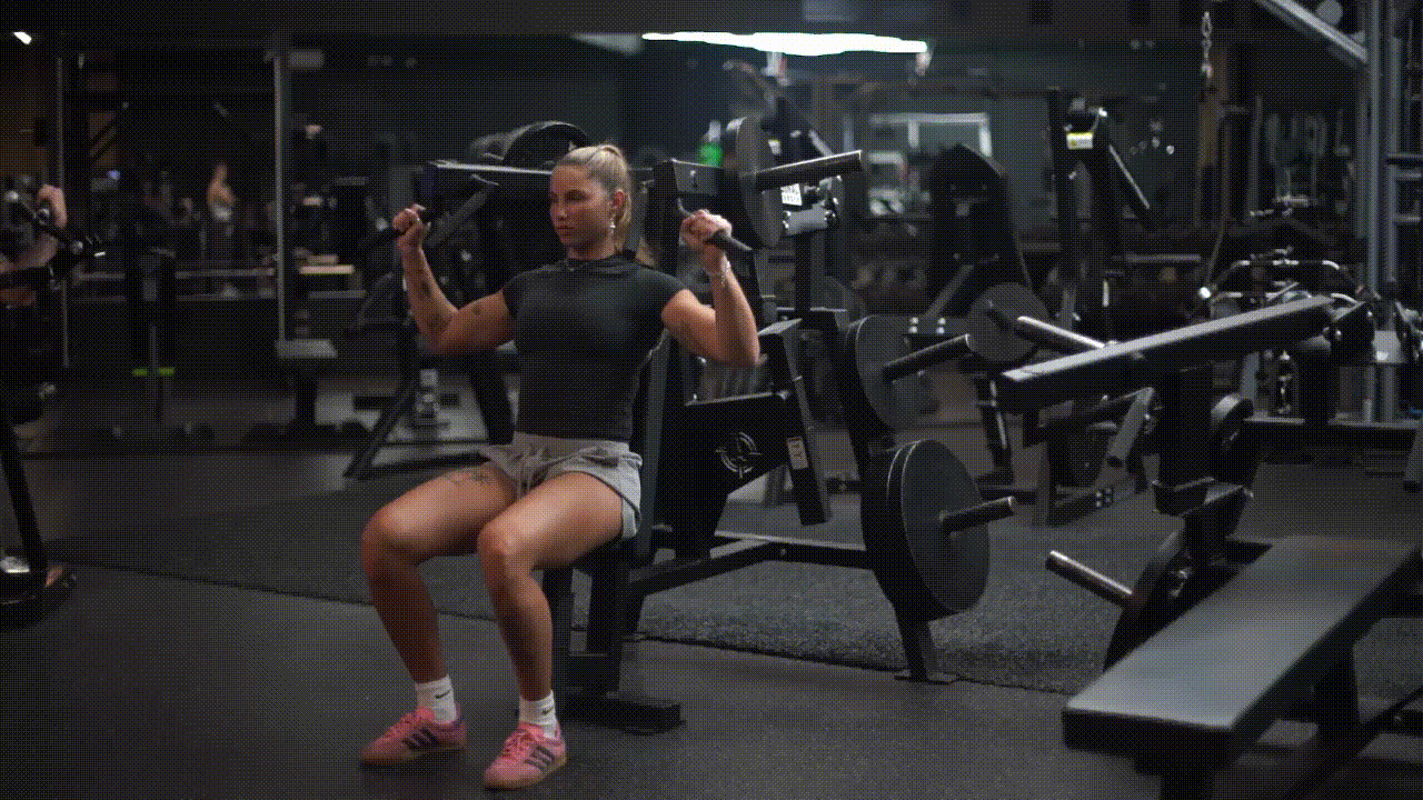 Animated demonstration of the Machine Shoulder Press