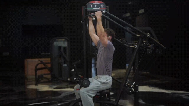 Illustration of the Leverage Machine Lat Pulldown