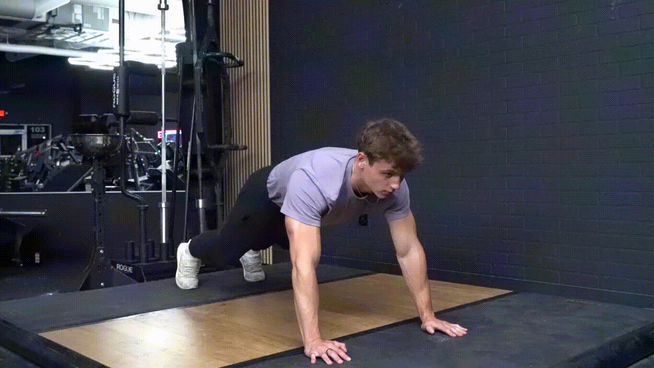 Animated demonstration of the Ankle Tap Plank