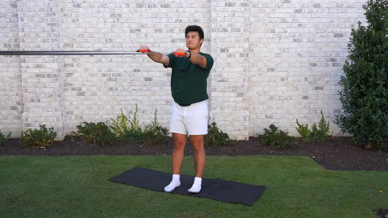 Animated demonstration of the Resistance Band Face Pull