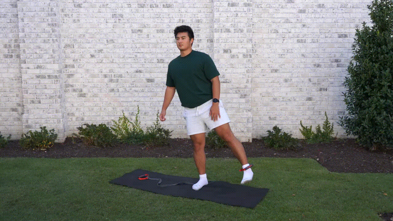Animated demonstration of the Resistance Band Hip Abduction