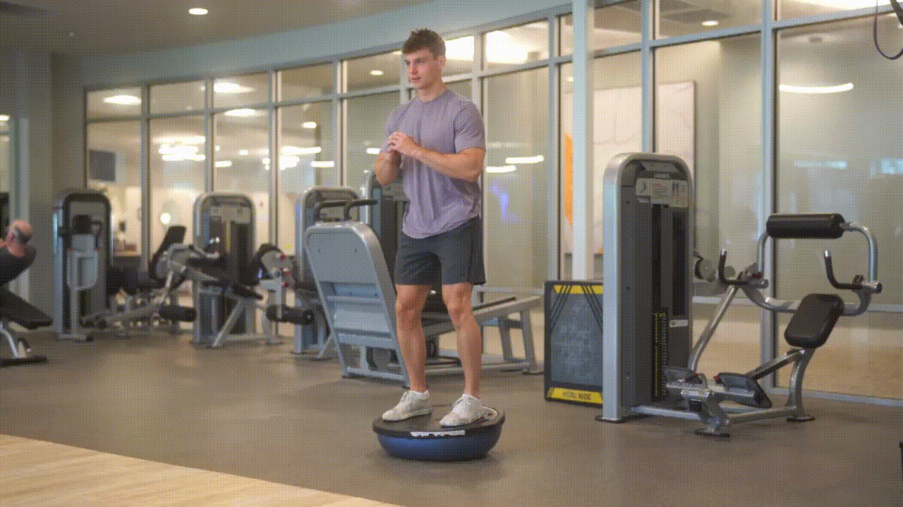 Animated demonstration of the Bosu Ball Squat