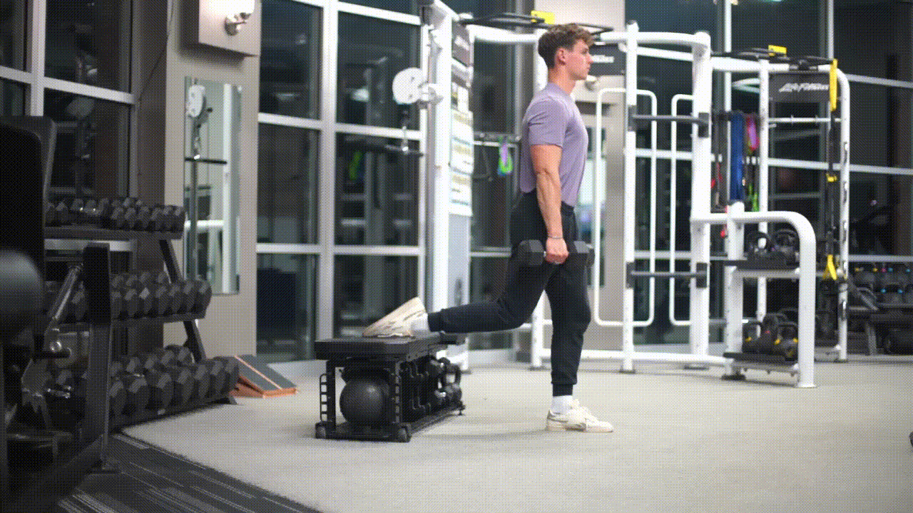 Animated demonstration of the Bulgarian Split Squat
