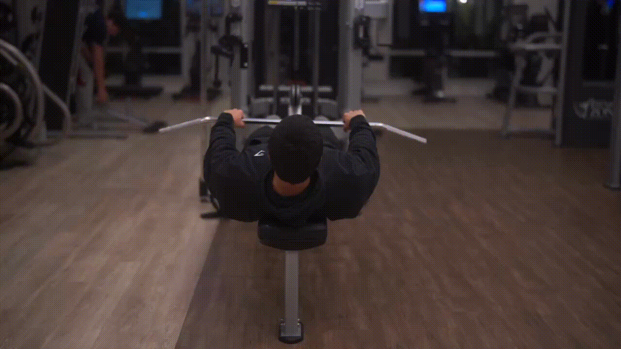 Animated demonstration of the Lying Upright Row
