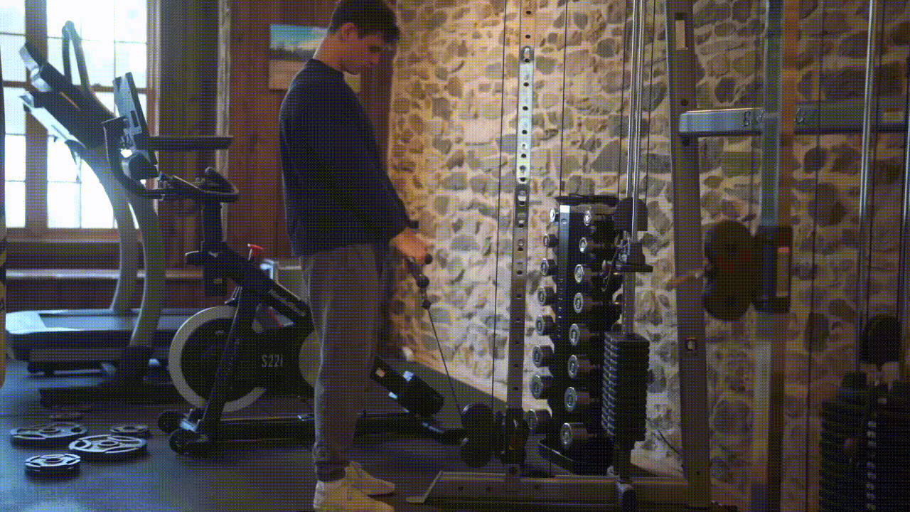 Animated demonstration of the Cable Reverse Curl