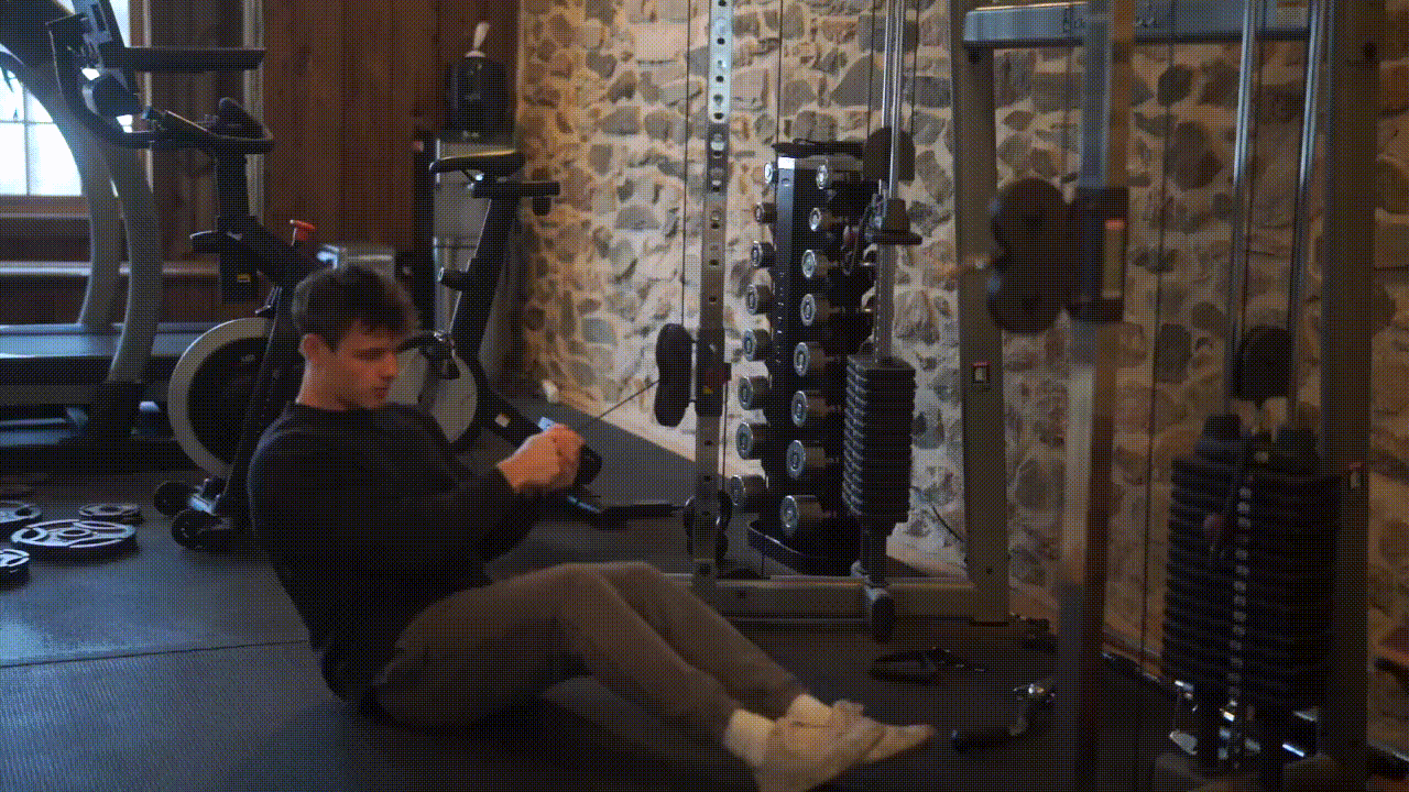 Animated demonstration of the Cable Russian Twist