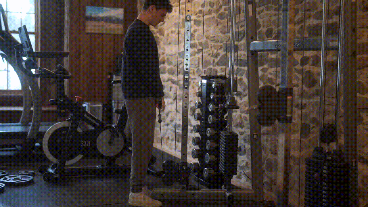 Animated demonstration of the Cable Shrug