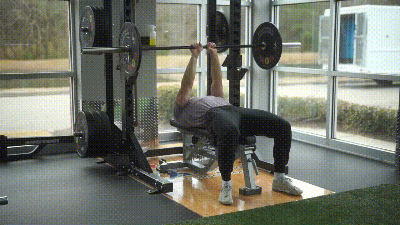 Animated demonstration of the Close-grip Bench Press