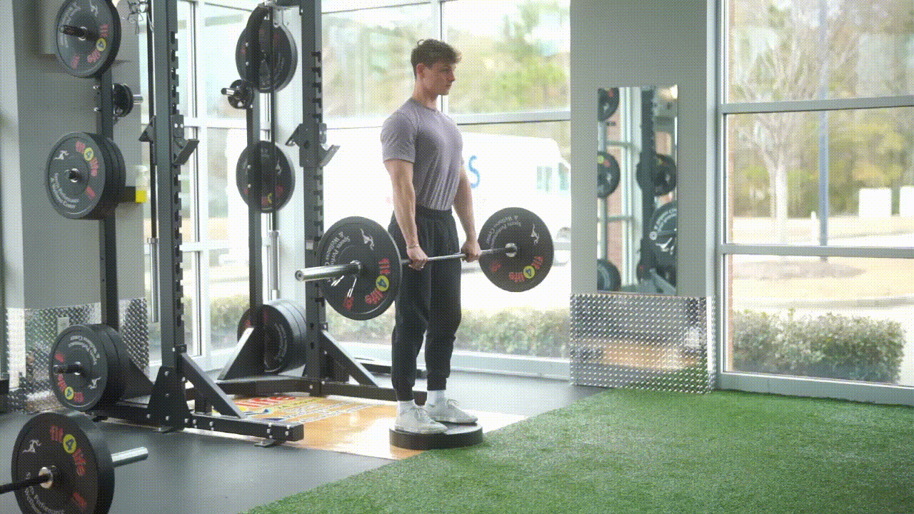 Animated demonstration of the Deficit Deadlift