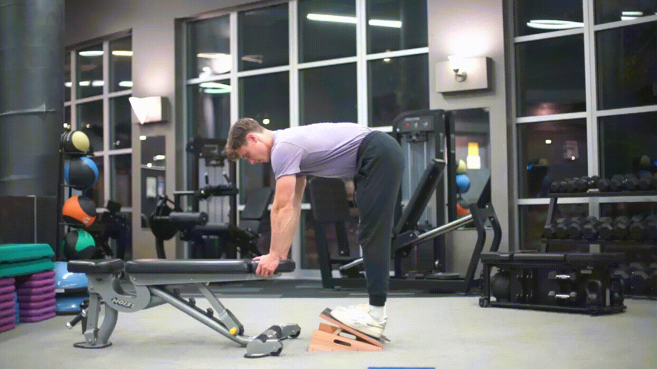 Animated demonstration of the Platform Donkey Calf Raise