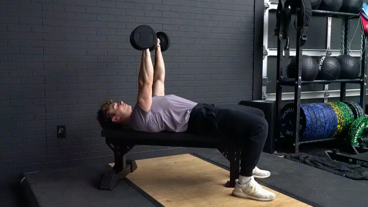 Animated demonstration of the Dumbbell Bench Press