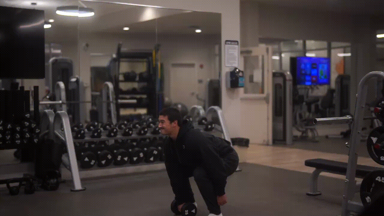Animated demonstration of the Dumbbell Snatch