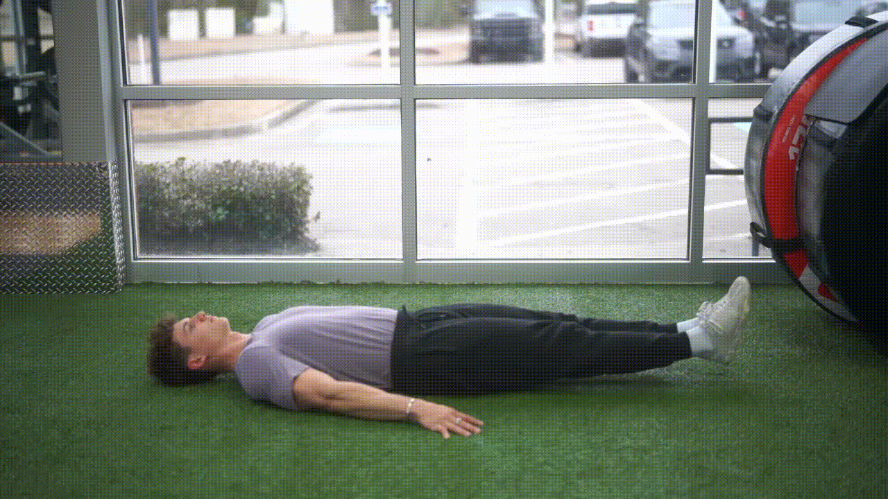 Animated demonstration of the Flat Leg Raise