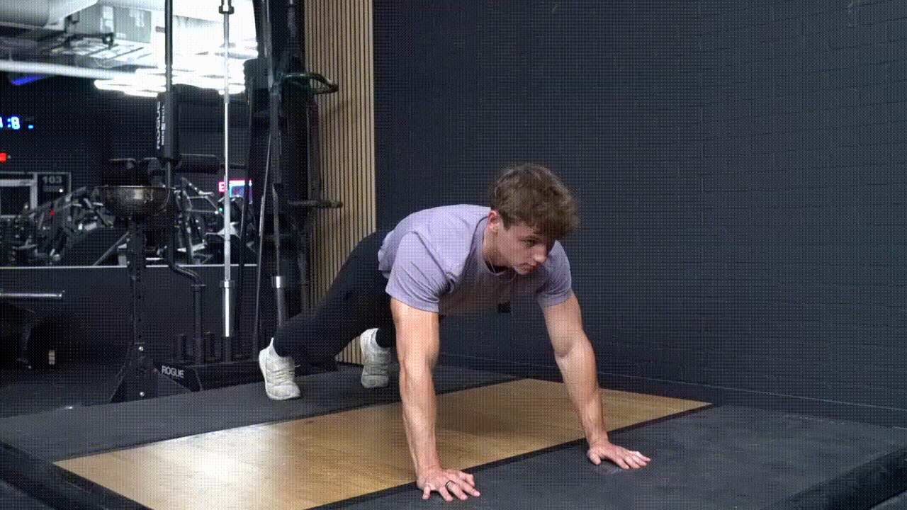 Animated demonstration of the Knee Tap Plank