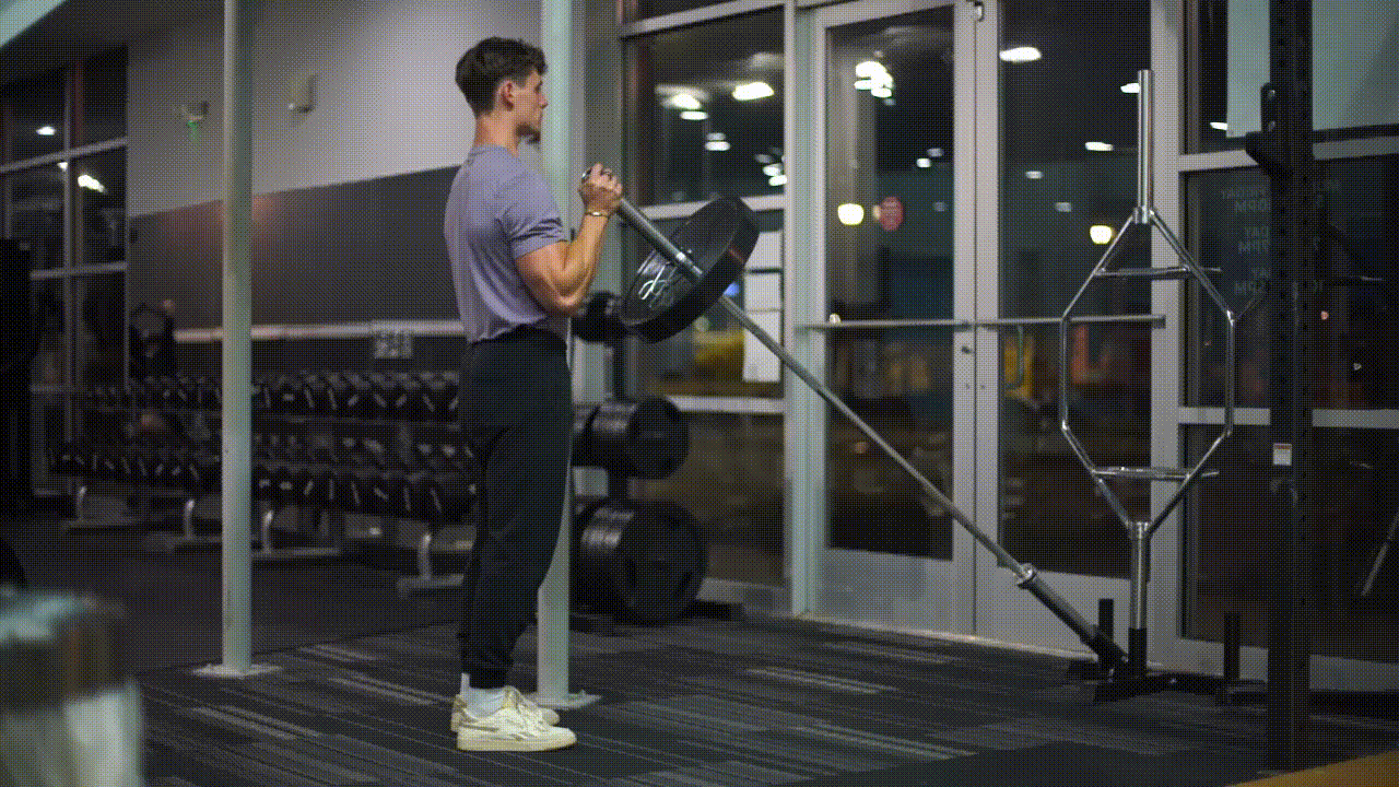 Animated demonstration of the Landmine Press