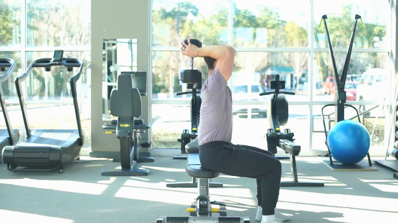 Animated demonstration of the Dumbbell Overhead Extension
