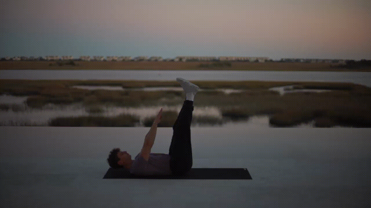 Animated demonstration of the Toe-touch Crunch