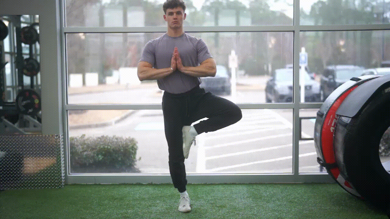 Animated demonstration of the Tree Pose