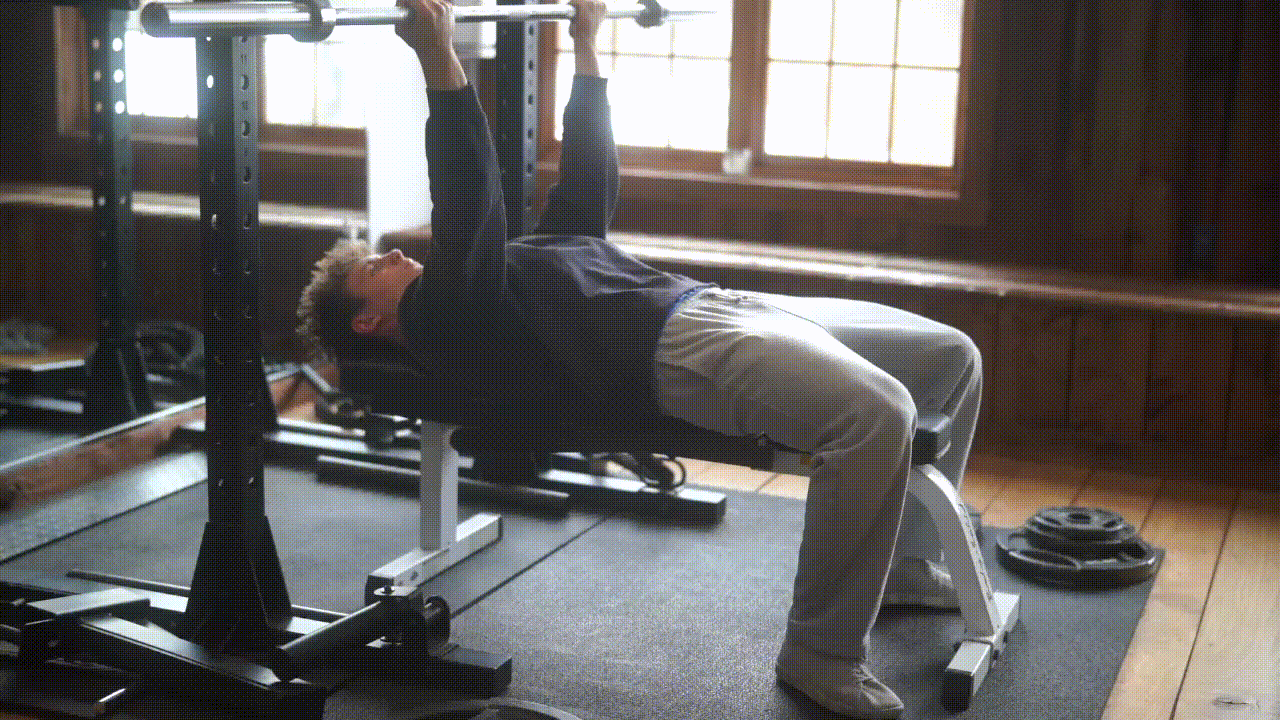 Animated demonstration of the Barbell Underhand Bench Press