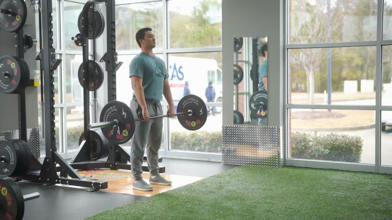Animated demonstration of the Barbell Upright Row