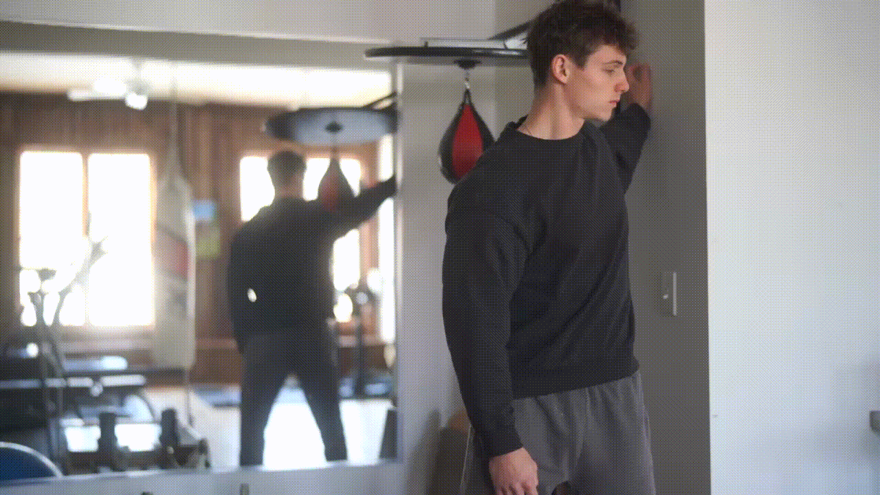 Animated demonstration of the Wall Pec Stretch
