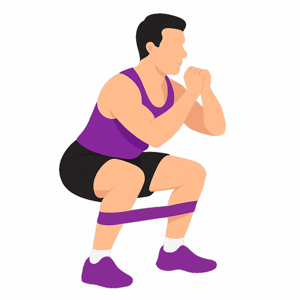 Illustration of the Resistance Band Squat Walk