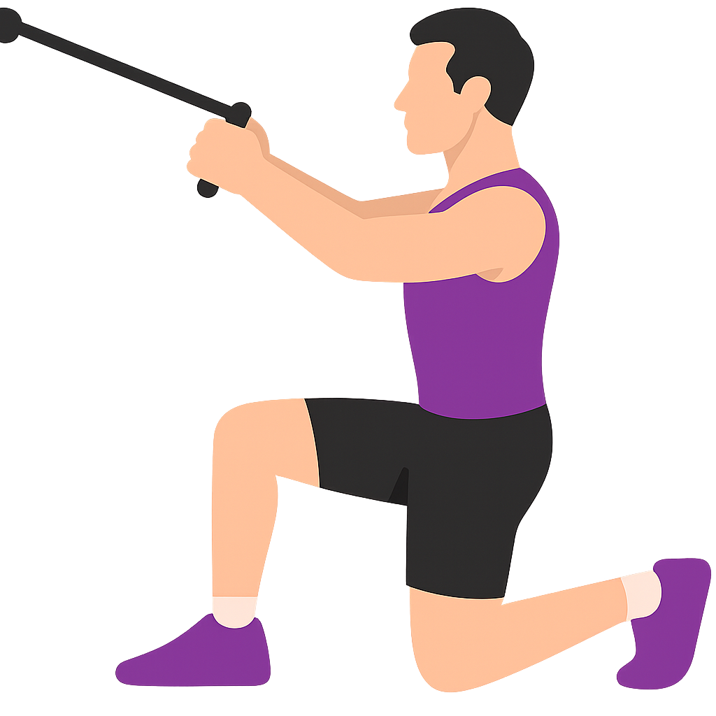 Illustration of the Resistance Band Kneeling Pulldown