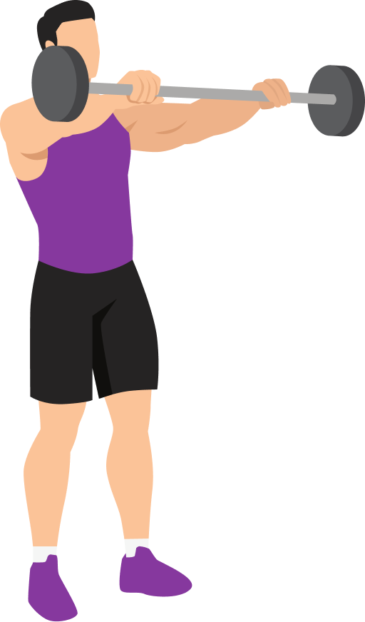 Illustration of the Barbell Front Raise