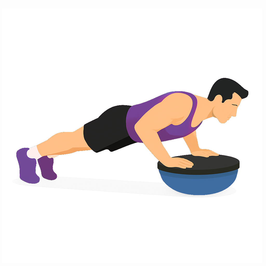 Illustration of the Bosu Ball Push-up