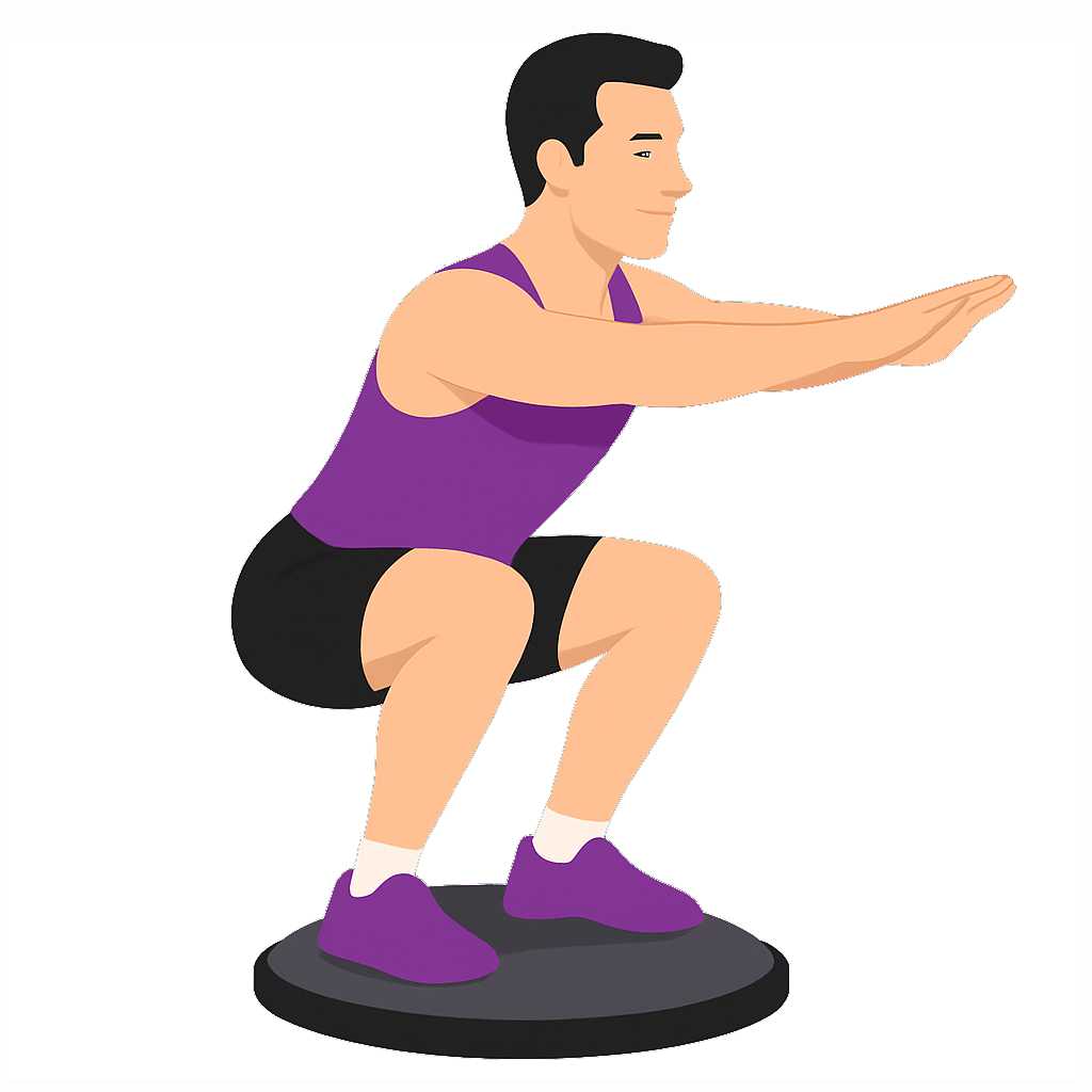 Illustration of the Bosu Ball Squat