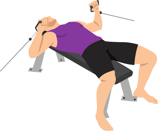 Illustration of the Cable Bench Press