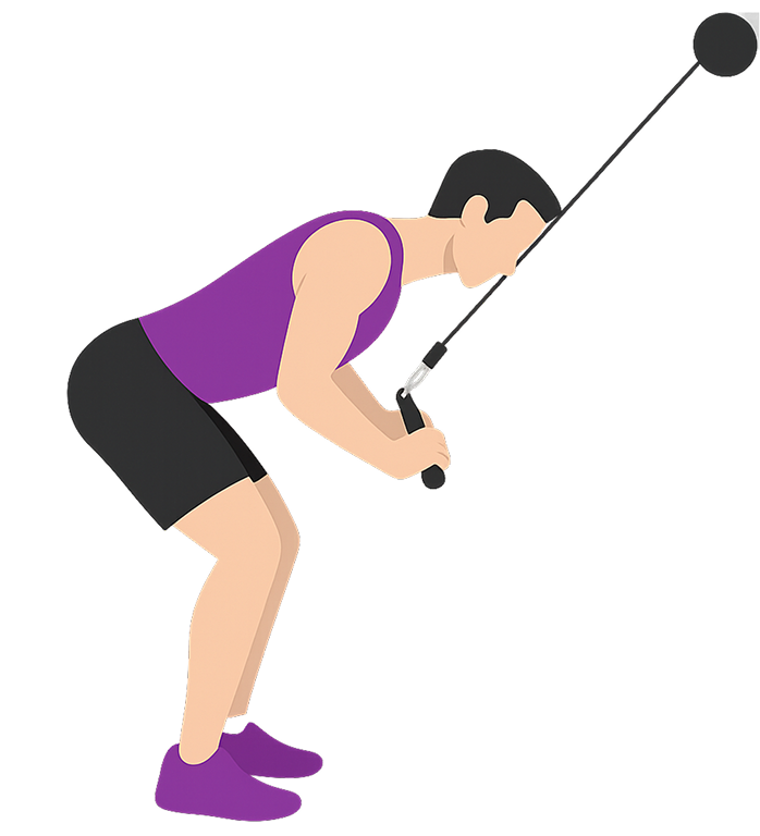 Illustration of the Bent-over Tricep Extension