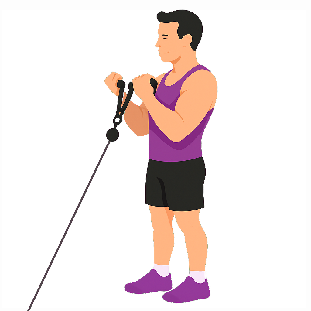 Illustration of the Cable Hammer Curl