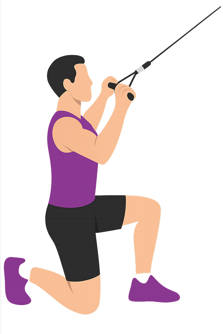 Illustration of the Kneeling Lat Pulldown
