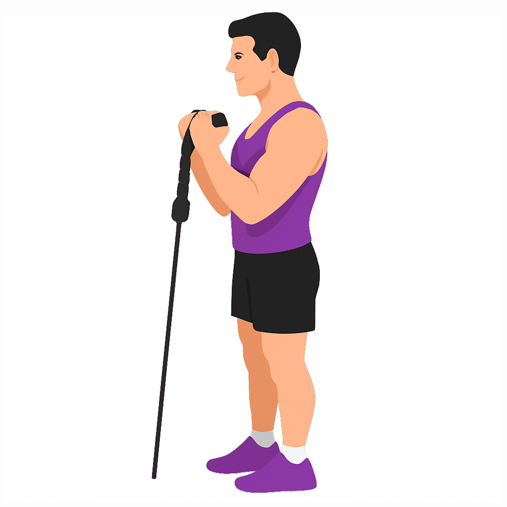 Illustration of the Rope Hammer Curl