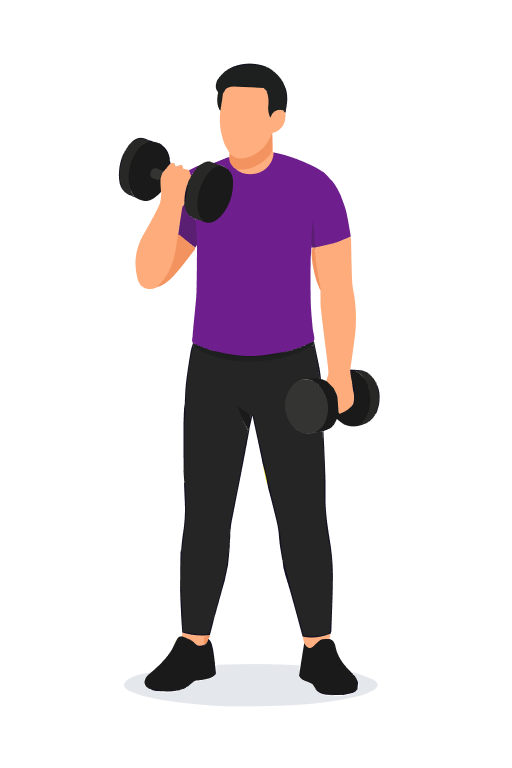 Illustration of the Cross Body Hammer Curl