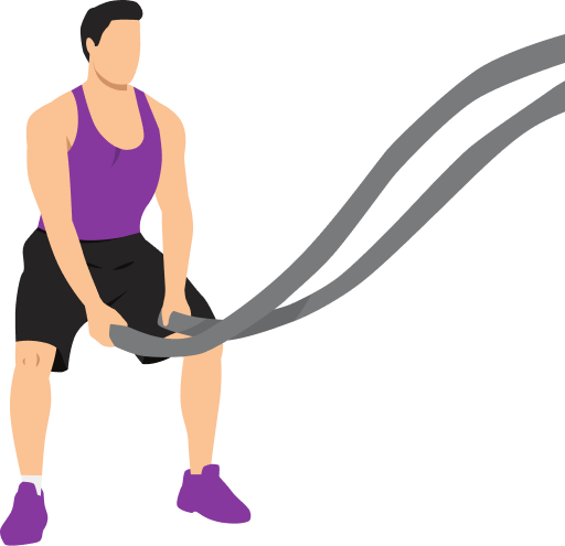 Illustration of the Battle Rope Double Arm Slams