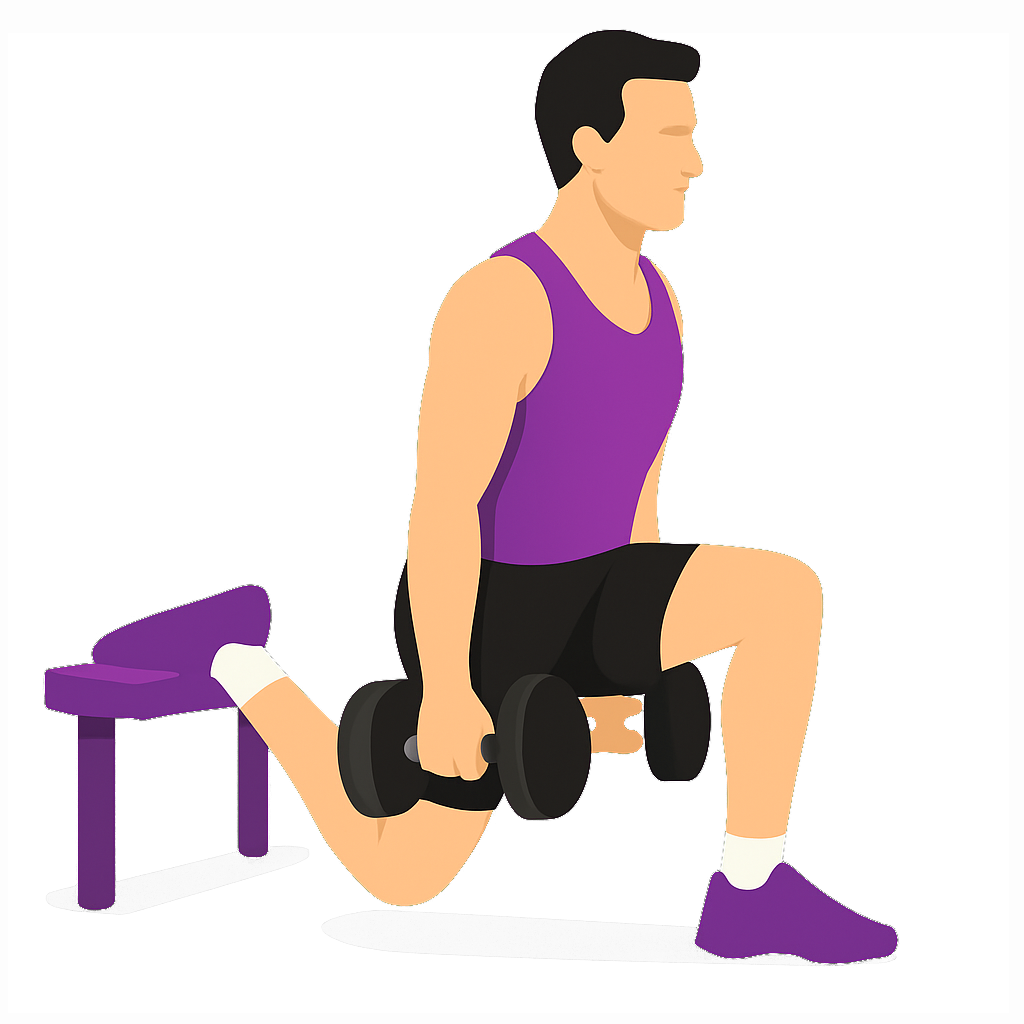 Illustration of the Dumbbell Bulgarian Split Squat