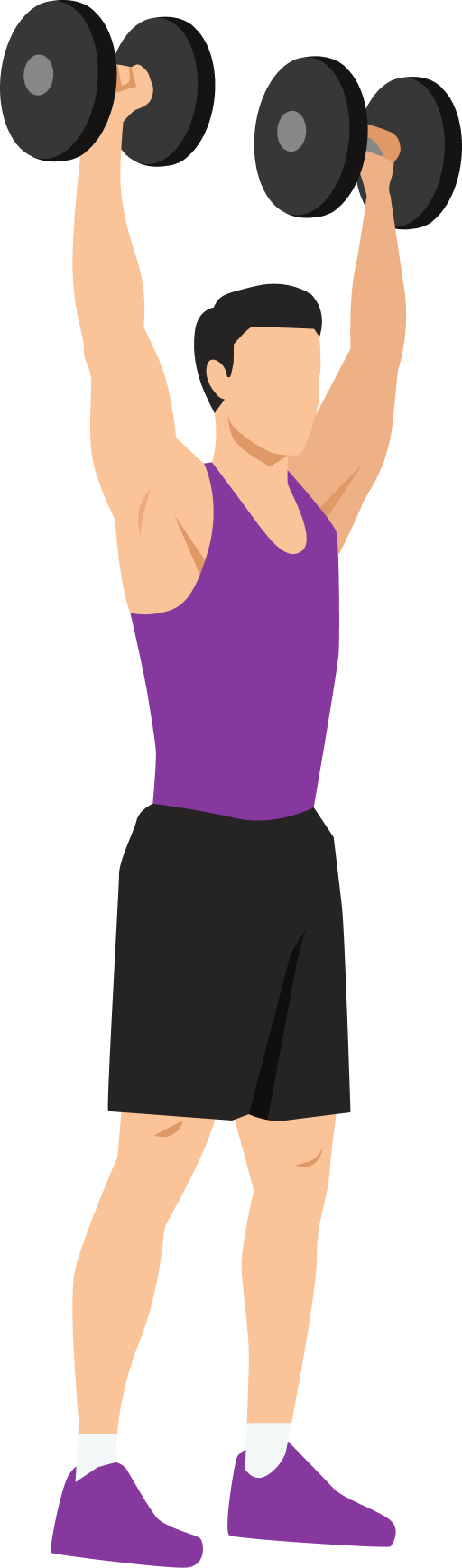 Illustration of the Dumbbell Overhead Press