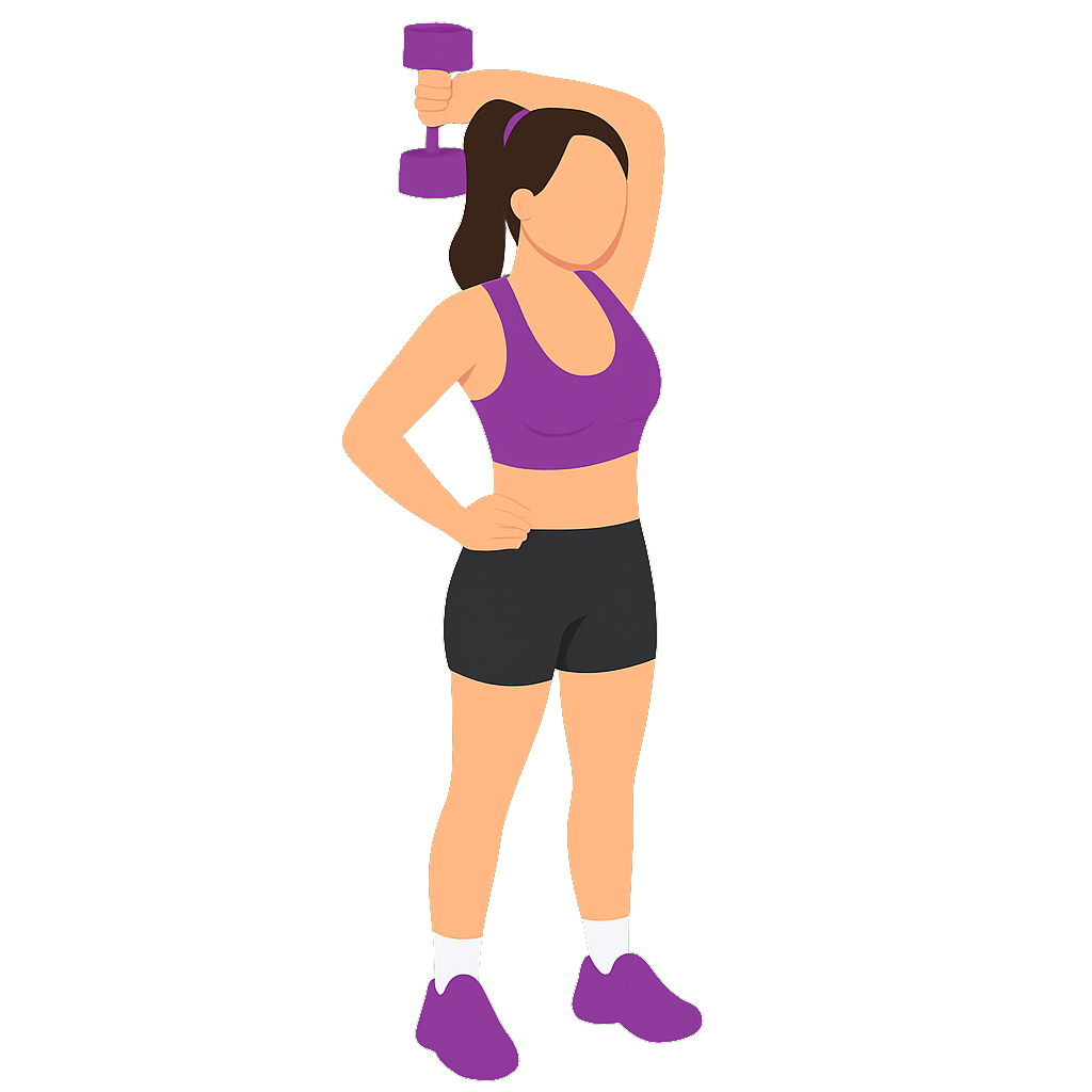 Illustration of the Dumbbell Single Arm Tricep Extension