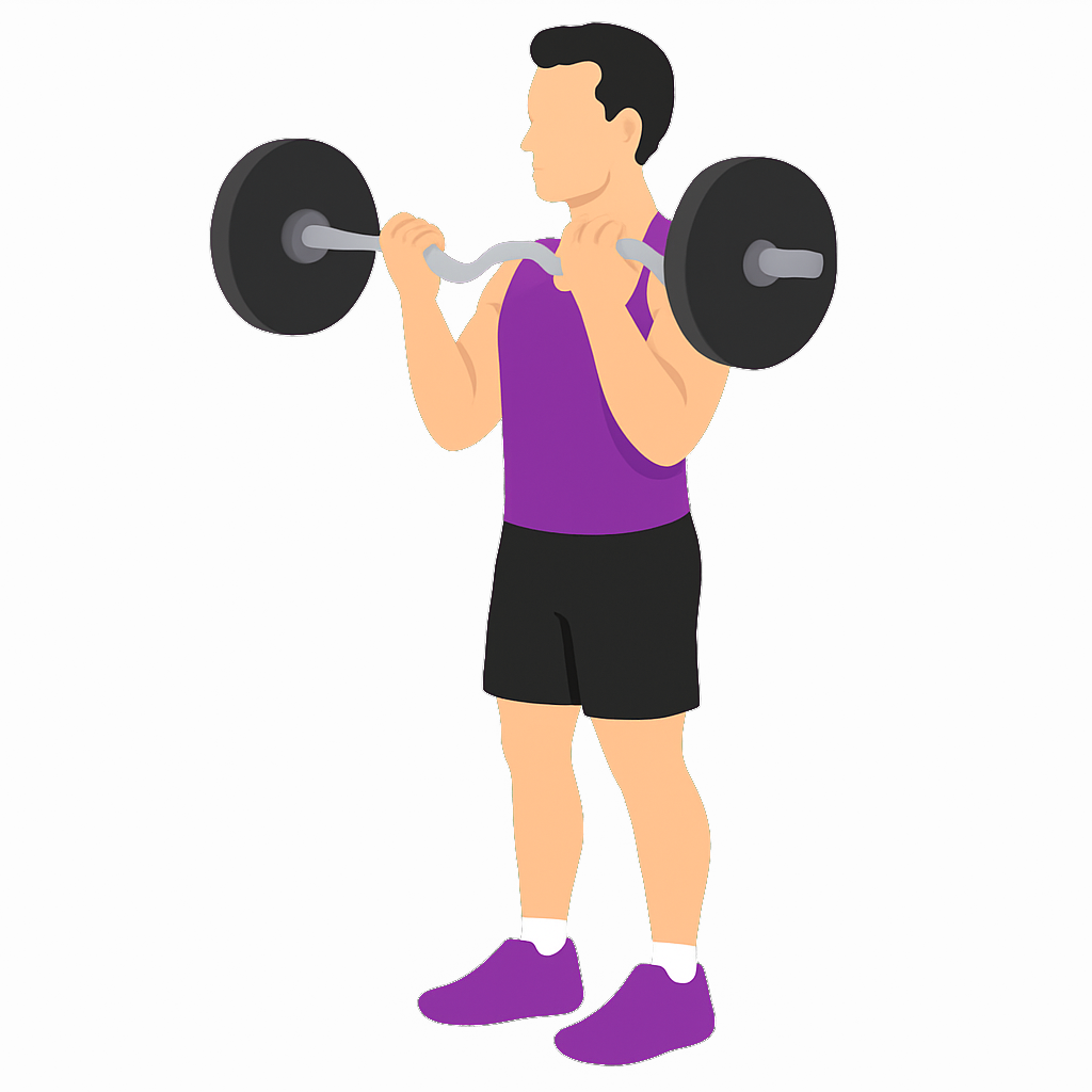 Illustration of the EZ Bar Bicep Curl
