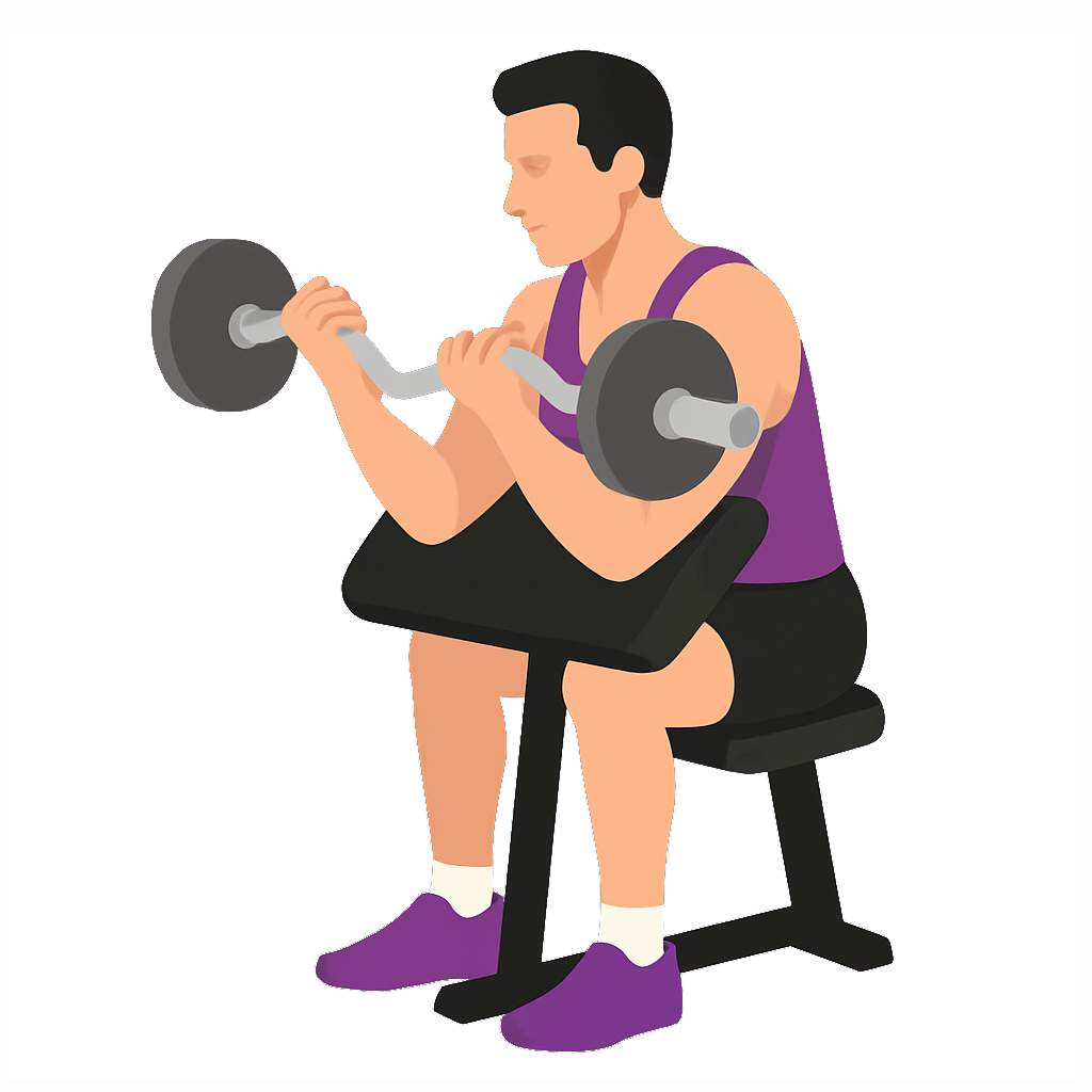 Illustration of the EZ Bar Preacher Curl