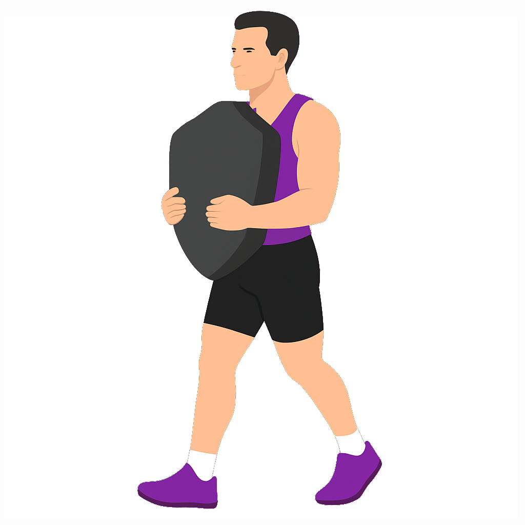 Illustration of the Medicine Ball Hussafel Carry