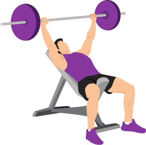 Illustration of the Barbell Incline Bench Press