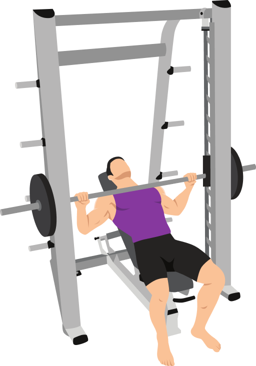 Illustration of the Smith Machine Incline Bench Press