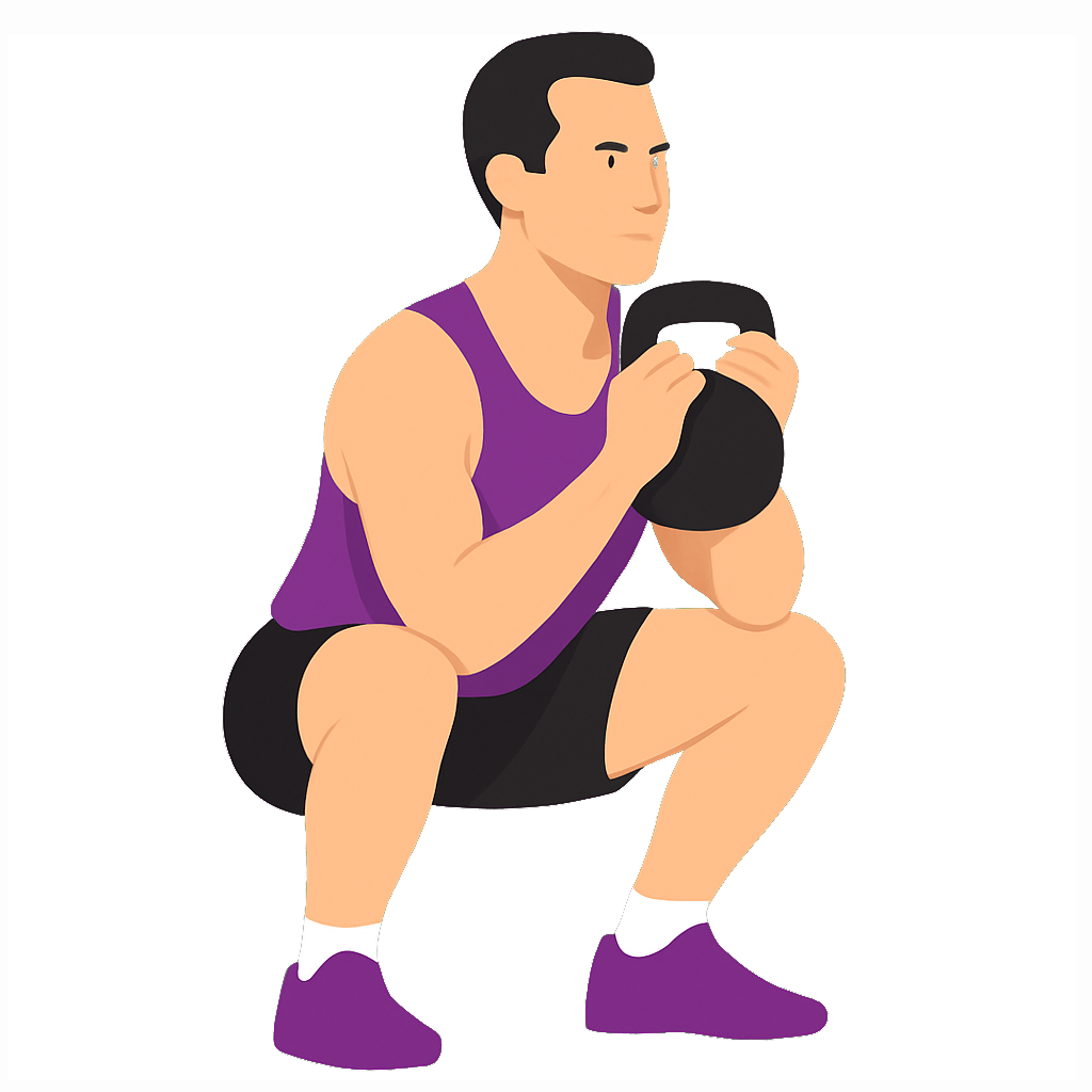 Illustration of the Kettlebell Goblet Squat