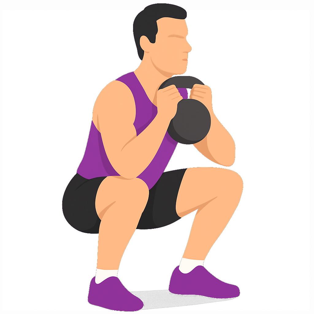 Illustration of the Kettlebell Squat