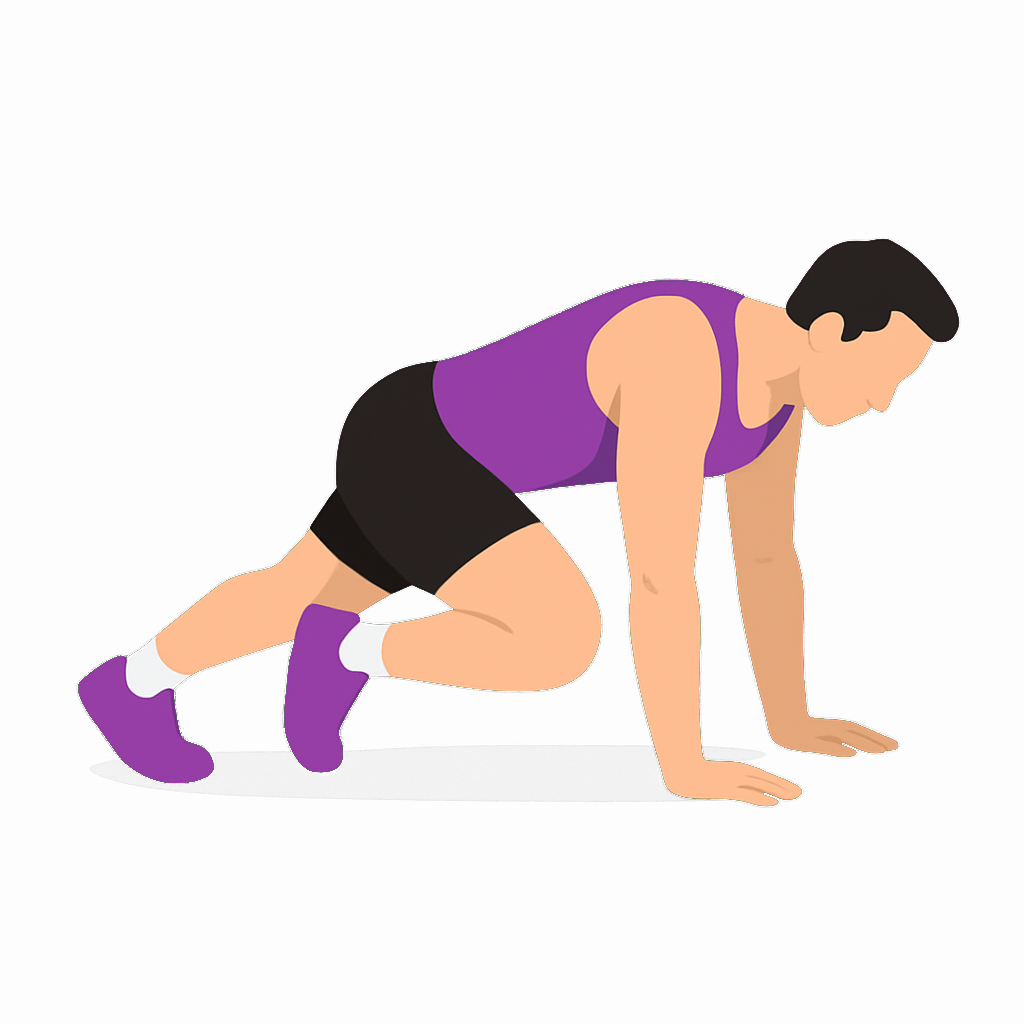 Illustration of the Knee Tap Plank