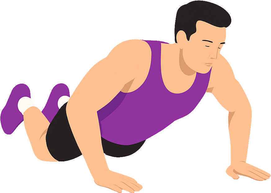 Illustration of the Knee Wide Push-up